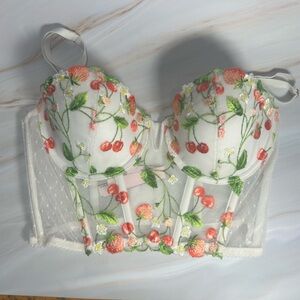 Victoria's Secret White Lace Crop Top, Size 34 C Cup
